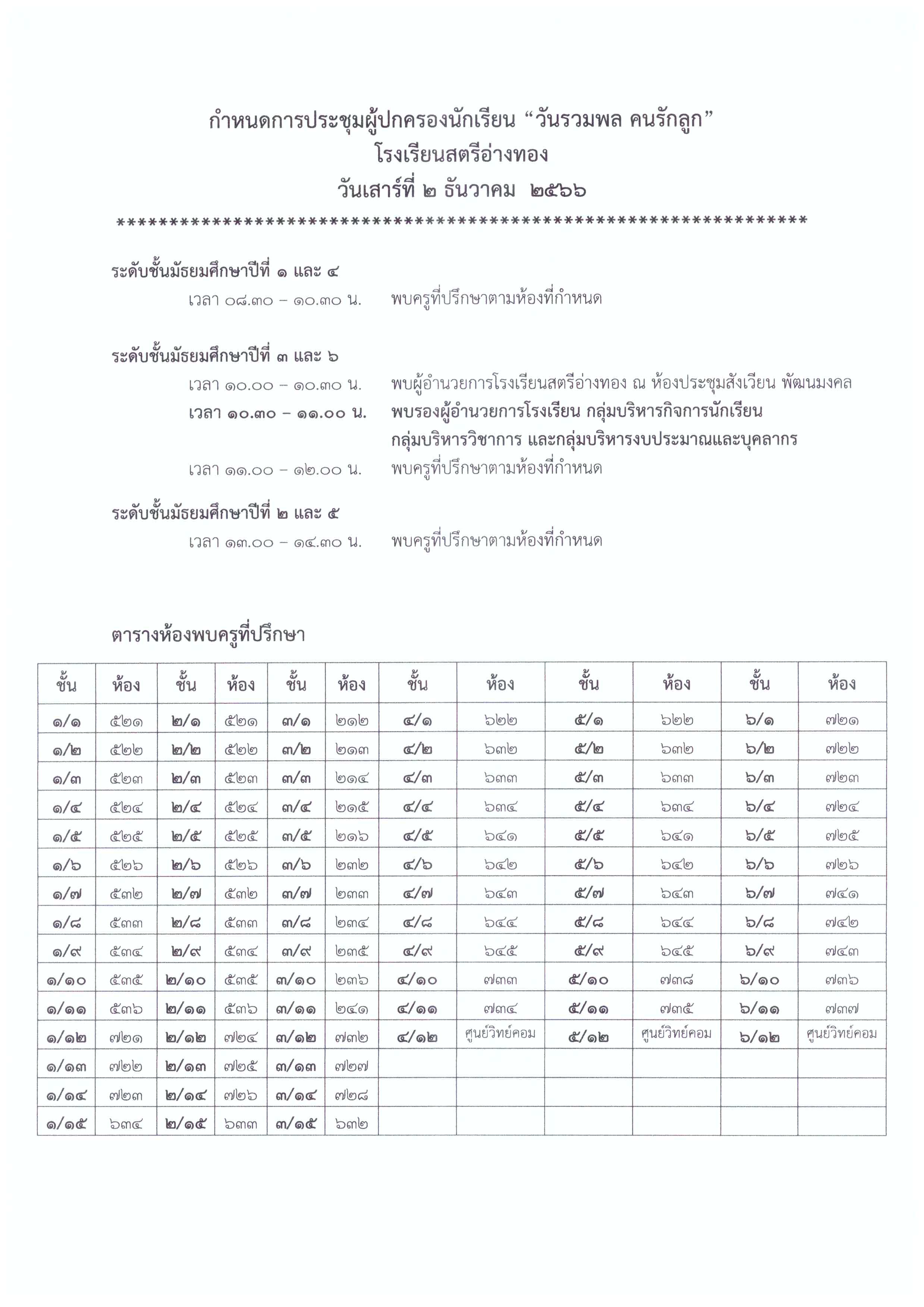 ที่ ศธ 04343.23.948 เรื่อง ขอเชิญประชุมผู้ปกครองนั Page 2