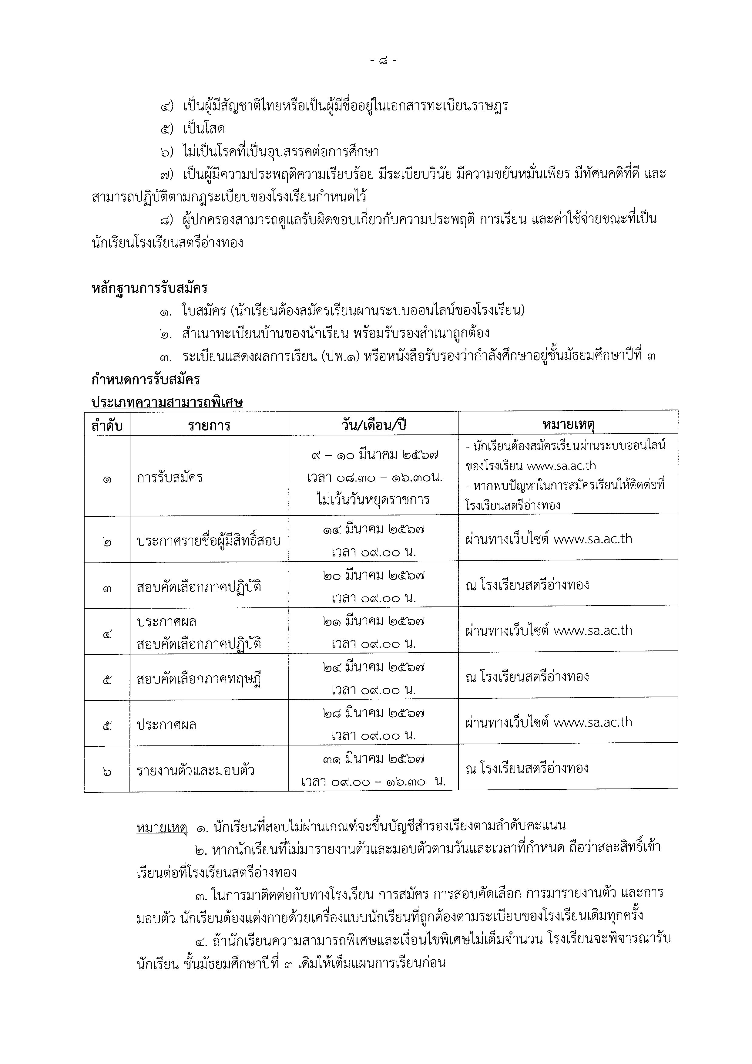 ประกาศรับสมัครเรียน ปกติ 2567 Page 08